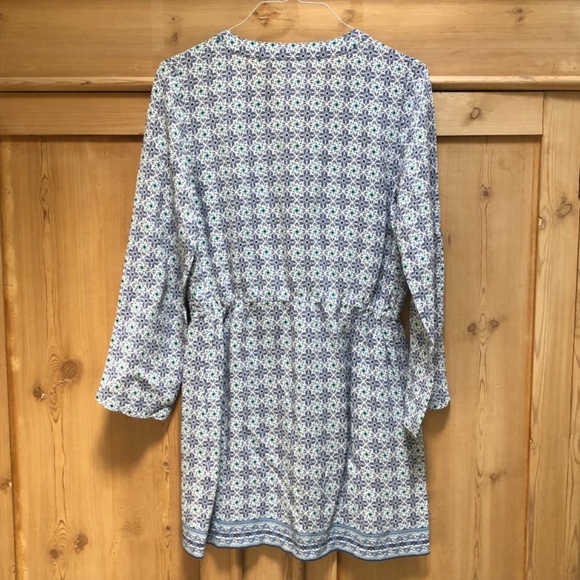 Max Studio Mosaic Blue Printed Drawstring Short Dress Size S - Picture 2 of 11